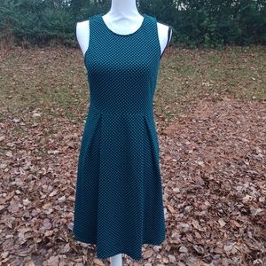 41 Hawthorn Womens Size M Blue Black Polka Dot Sleeveless Fit And Flare Dress